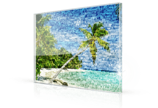 photo mosaic acrylic glass beach small