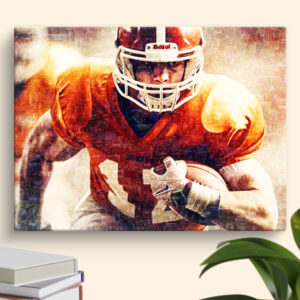 Football Player Sports Photo Mosaic filled with many sport photos