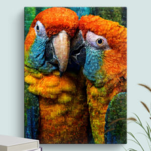 Individual Parrot Photo Mosaic filled with many pet photos