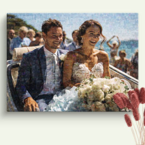 photo mosaic just married